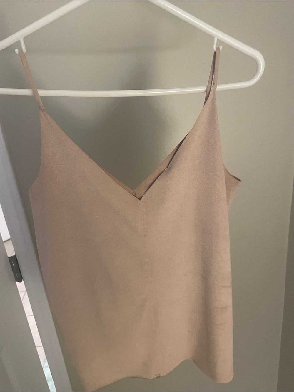 Neutral Beige/Pink V-Neck Cami Top - Women